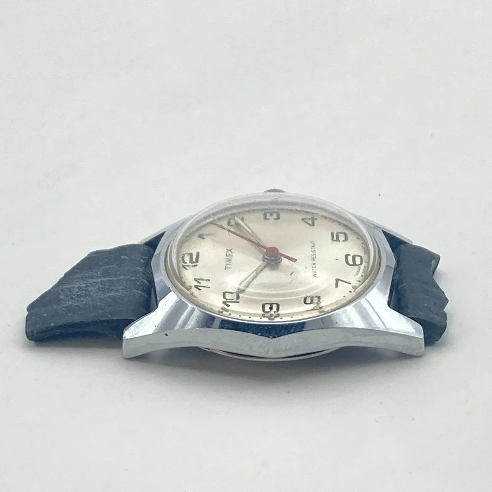 Vintage Timex Sprite Men's Watch 31mm 22519 02480 Silver Tone 1980 Manual Wind
